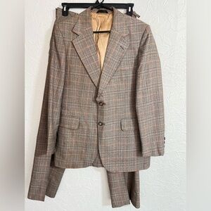 Vintage 70’s Joslin’s Johnny Carson's Men's 2 Piece Union Made Plaid Suit RARE